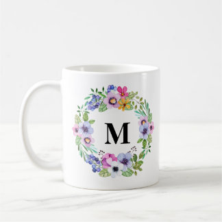 Tropiska gröna och blommor Monogramgåva från utand Kaffemugg