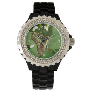 Tropiska Grönten Butterfly Glitter Watch Armbandsur