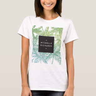 Tropiska Grönten/Handflatan i Aqua Glitter T-shirt