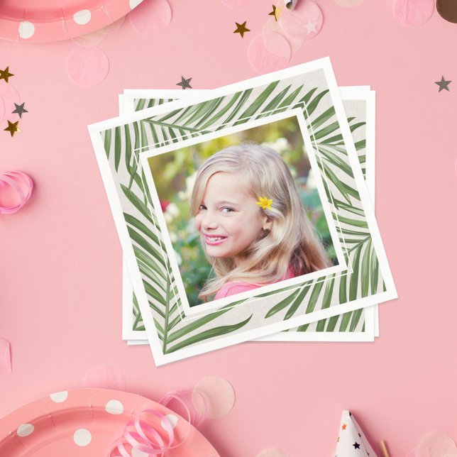 Tropiska Grönten Handflatan Lövs sommarfoto Pappersservett (Skapare uppladdad)