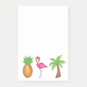 Tropiska Grönten Handflatan Träd ananas Rosa Flami Post-it Block