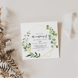 Tropiska Grönten Löv Bröllop Inbjudningar