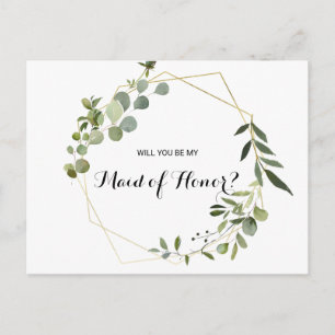 Tropiska Grönten Löv Maid of honor Inbjudan Vykort