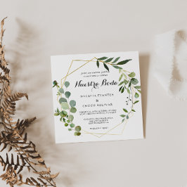 Tropiska Grönten Löv Spanien Bröllop Inbjudningar