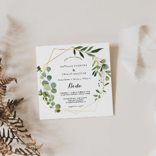 Tropiska Grönten Löv Spanien Bröllop Inbjudningar