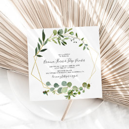 Tropiska Grönten Löv spanska Square Bröllop Inbjudningar