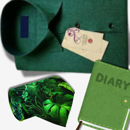 Tropiska grönten lövs Hawaiianska mönster Slips