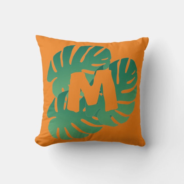 Tropiska Grönten Monstera Löv Kudde (Framsida)