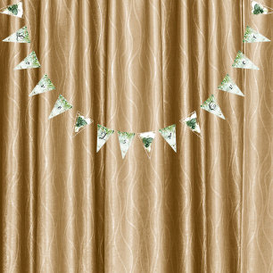 Tropiska Grönten Watercolor Monstera Bröllop Décor Vimplar