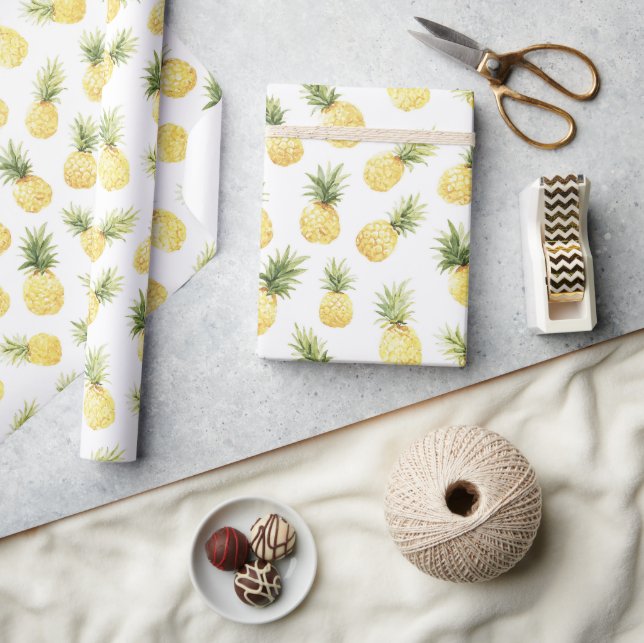 Tropiska gula ananas bröllopsdusch presentpapper (Hantverk)