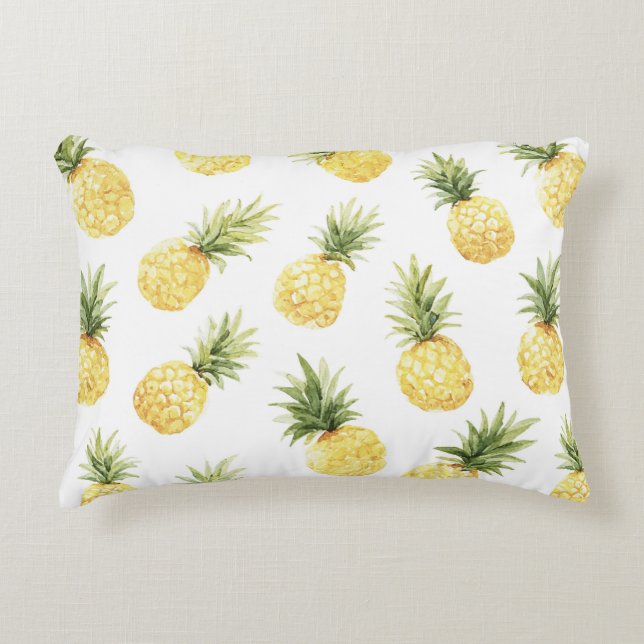 Tropiska gula ananas prydnadskudde (Framsidan)