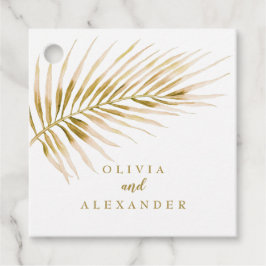 Tropiska Guld Handflatan bröllop Gåvor Etiketter