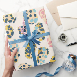 Tropiska Guld Pastel Leopard Spots Presentpapper