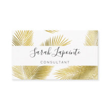 Tropiska Guld & White Handflatan Löv Elegant Desig