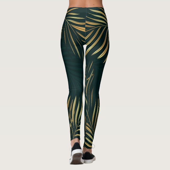 Tropiska guldlöv Botaniska Leggings (Baksida)