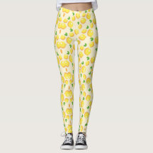 tropiska gulten Lemon mönster på beige