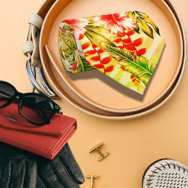 Tropiska Gultens Blommigt Hawaiianska mönster Slips