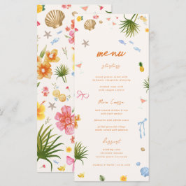 Tropiska Hand plockade-blommor Snäcka Bröllop Meny