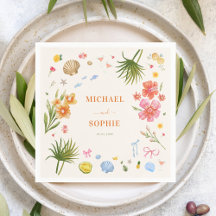 Tropiska Hand plockade-blommor Snäcka Bröllop