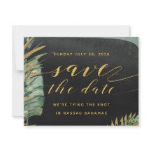 Tropiska Handflatan Bröllop spara datum