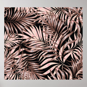 Tropiska Handflatan: Jungle-Blommönstret. Poster
