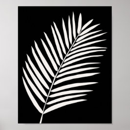 Tropiska Handflatan Löv Black Poster