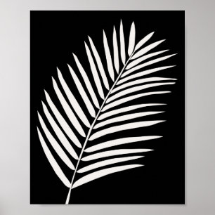 Tropiska Handflatan Löv Black Poster