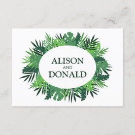 Tropiska handflatan löv blommigt monstera ram tilläggskort