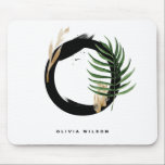 Tropiska Handflatan Löv Brev O Monogram Personlig Musmatta<br><div class="desc">Anpassade brev O monogram mousserande med vattenfärgade tropiska handflatan löv,  faux guld foil löv och svarta vattenfärgshålpenselaccenter. Anpassa denna tropiska monogrammuskulatur med ditt namn eller andra detaljer. Denna boho brev O monogram mousserande kommer att vara en perfekt som gåva. Andra brev finns tillgängliga.</div>