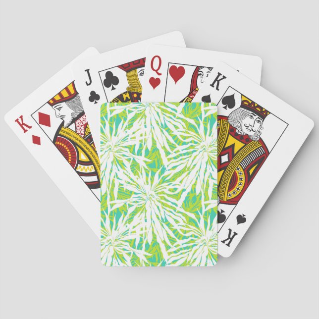 Tropiska Handflatan Löv Mönster Casinokort (Baksidan)