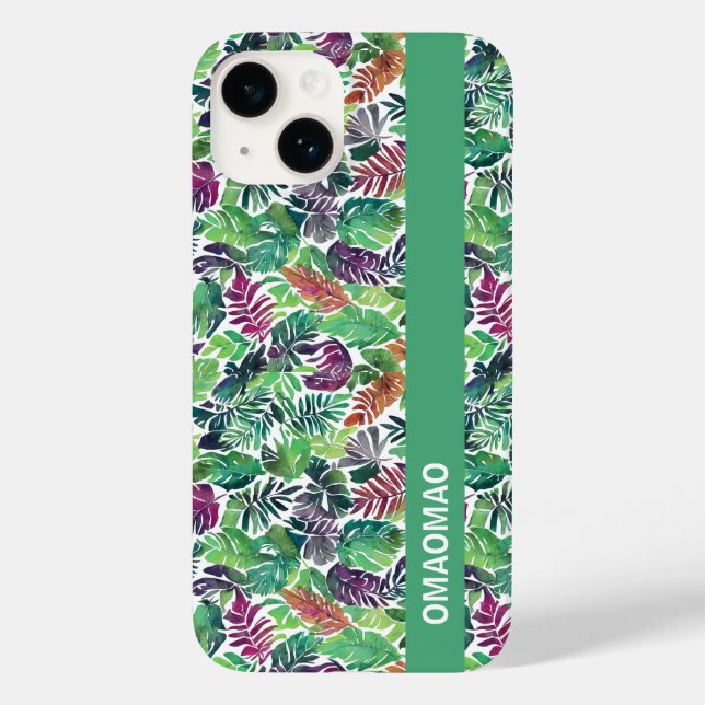 Tropiska Handflatan Löv Mönster iphone case (Baksida)