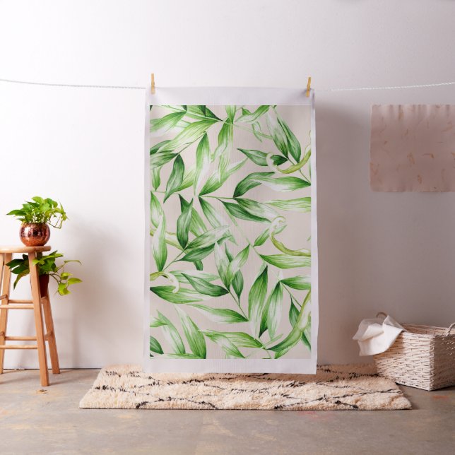 Tropiska Handflatan Löv Mönster Tyg (In Situ)