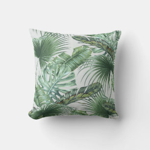Tropiska handflatan-löv, monstera, löv, djungel kudde