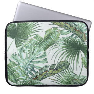 Tropiska handflatan-löv, monstera, löv, djungel laptop fodral