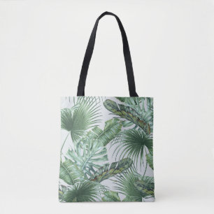 Tropiska handflatan-löv, monstera, löv, djungel tygkasse