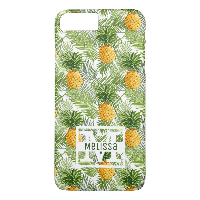 Tropiska Handflatan-Löv och ananas | Lägg till dit Case-Mate iPhone Skal (Baksida)