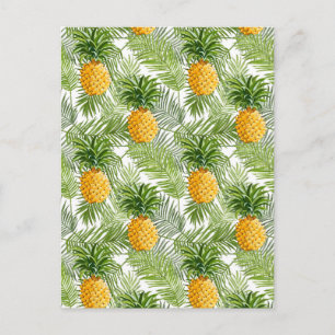 Tropiska Handflatan-Löv och ananas Vykort