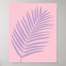Tropiska Handflatan Löv Rosa och Lila Poster