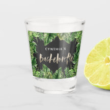 Tropiska handflatan löv & script guld bachelorette