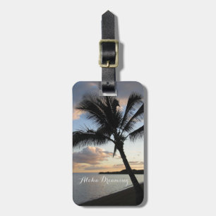 Tropiska Handflatan Ocean Aloha Dreaming Bagagebricka