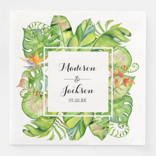 Tropiska Handflatan-ön Löv, Monogram efter utandni Pappersservett