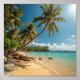 Tropiska Handflatan över Vatten Poster