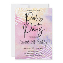 Tropiska Handflatan Pastel Rainbow Bassäng Party f