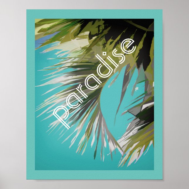 tropiska handflatan poster med text (Framsidan)