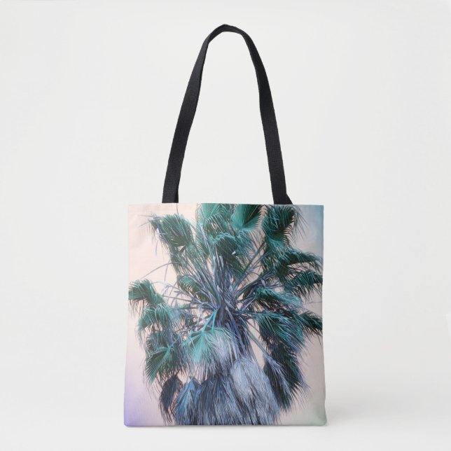 Tropiska Handflatan Träd Art Vacation Tote Bag Tygkasse (Framsida)