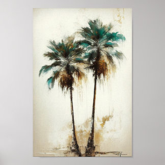 Tropiska Handflatan Träd, Beach Wall Art Poster