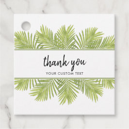 Tropiska handflatan träd bröllop gåvor etiketter