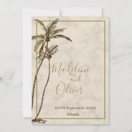 Tropiska Handflatan Träd-Eleganten Modern Rustic B Inbjudningar