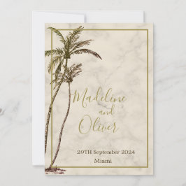 Tropiska Handflatan Träd-Eleganten Modern Rustic B Inbjudningar
