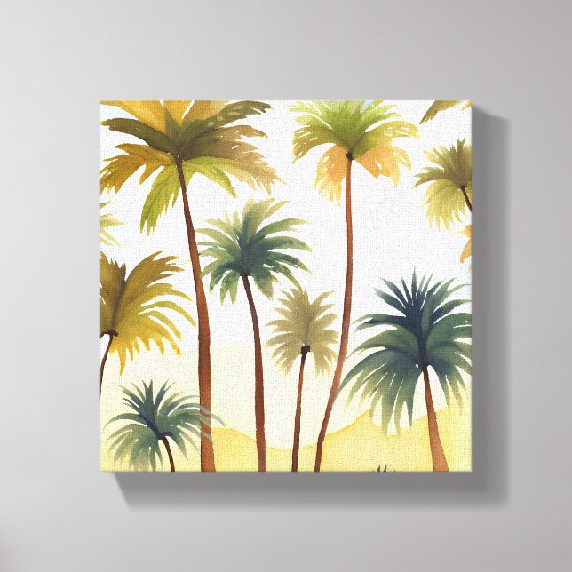 Tropiska Handflatan Träd | Färgmålning för båge Canvastryck (Framsida)